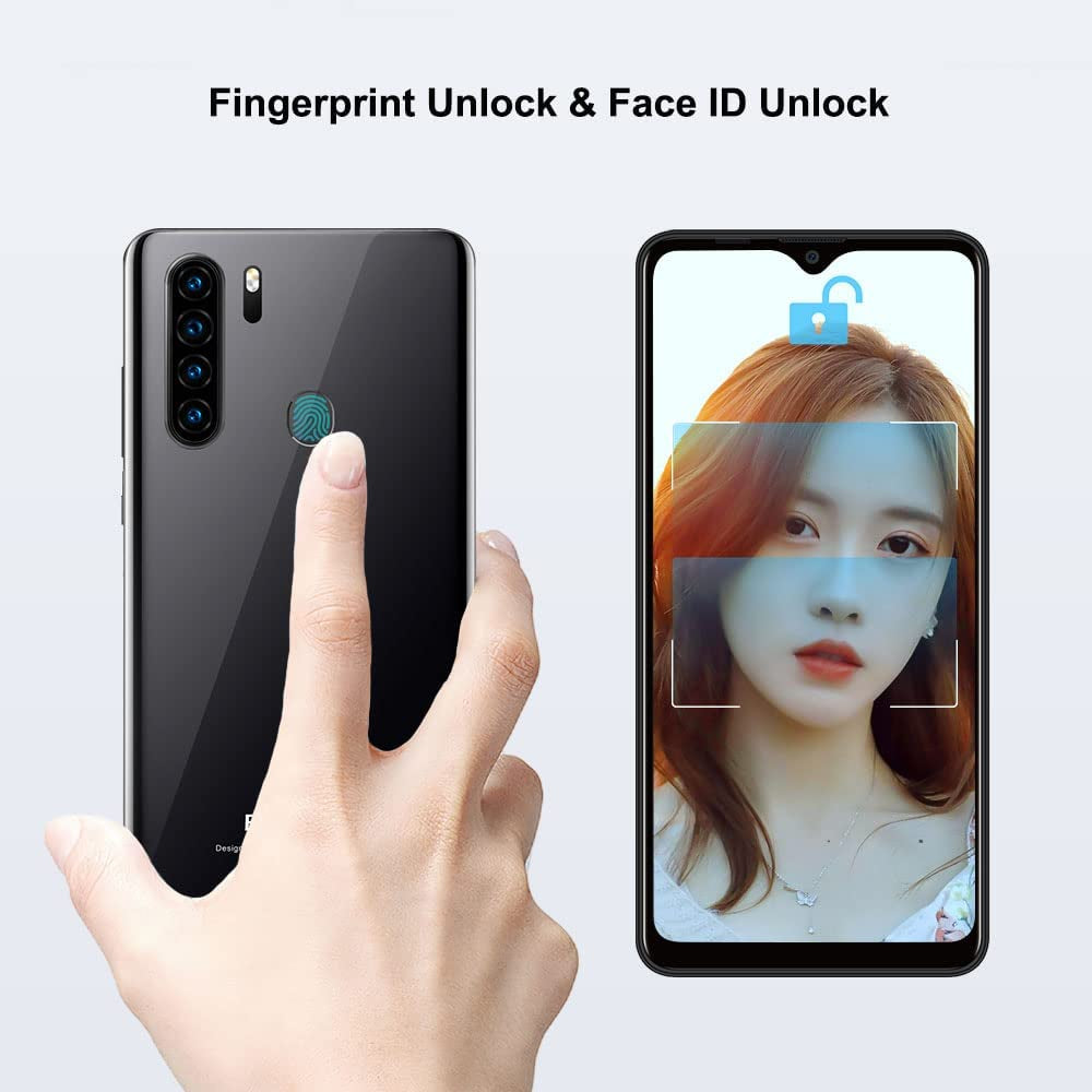 Unlocked Smartphones, A80 Plus, Dual Sim Unlocked Cell Phones, Bundle Android 10 OS 4GB+64GB ROM, 6.5" HD+, Fingerprint Face Detection, 4680Mah Capacity Battery, 4G Tmobile Android Phone
