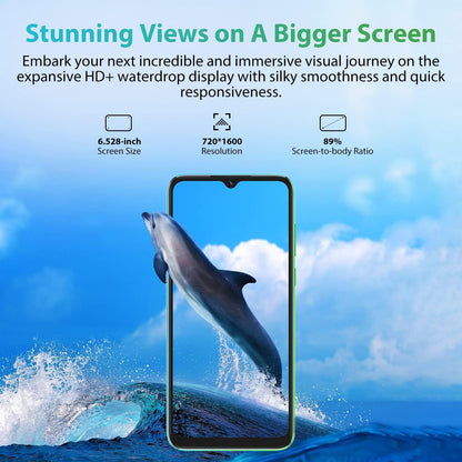 Unlocked Smartphones, A55, 2022 Unlocked Cell Phones Android 11, 6.528'' HD+,3GB RAM 16GB Rom,4780Mah High Capacity Battery,3-Card Slots,4G Dual Sim,Wi-Fi,8Mp+5Mp,Face Id,T-Mobile Phone,Black